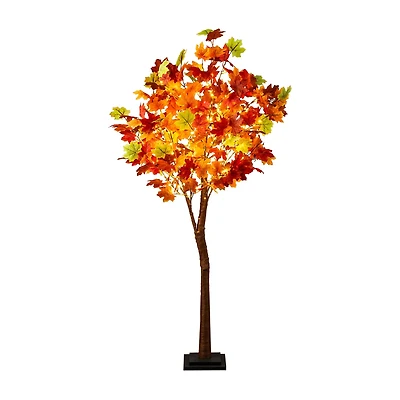 Nearly Natural 5ft Autumn Maple Fall Lighted Indoor Artificial Tree
