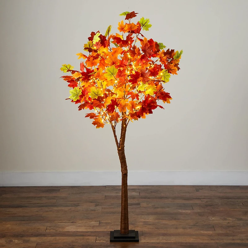 Nearly Natural 5ft Autumn Maple Fall Lighted Indoor Artificial Tree