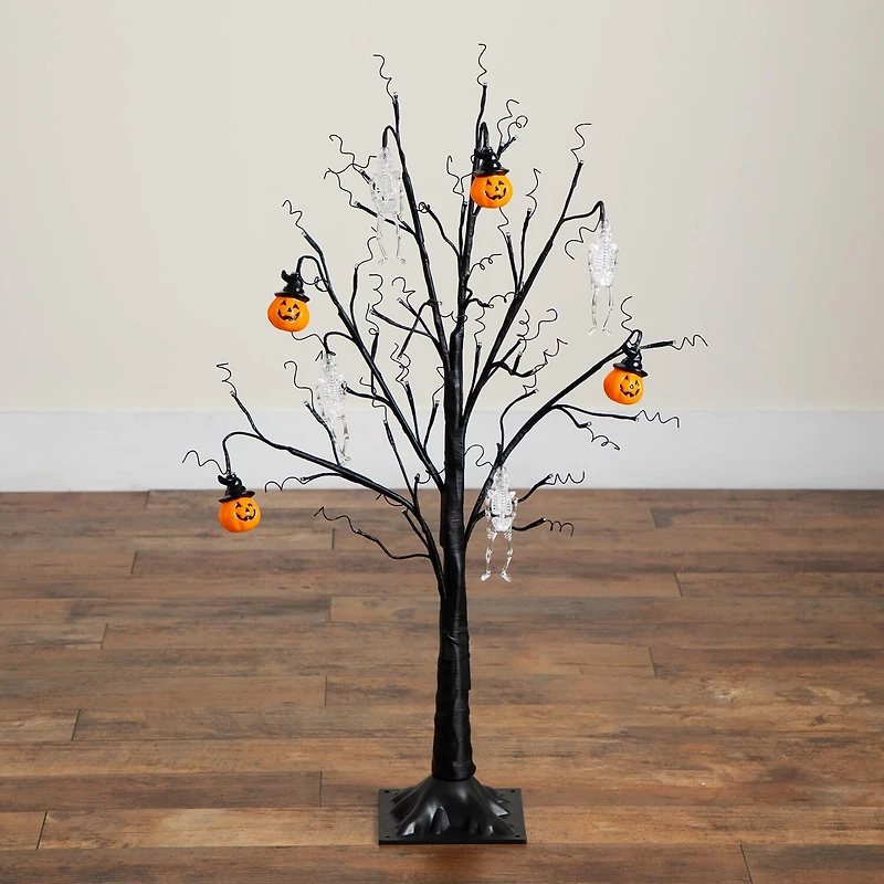 Nearly Natural 3ft Pre-Lit Halloween Pumpkins Lighted Indoor Artificial Tree