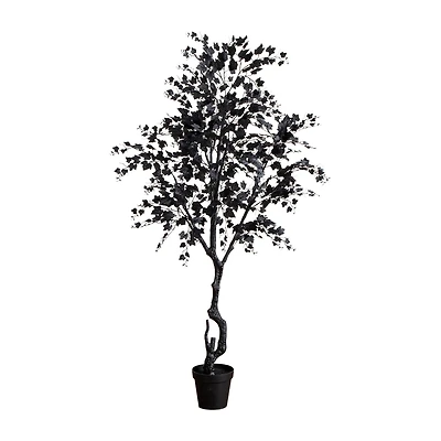 Nearly Natural 7ft Halloween Black Maple Indoor Artificial Tree
