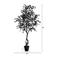 Nearly Natural 7ft Halloween Black Maple Indoor Artificial Tree