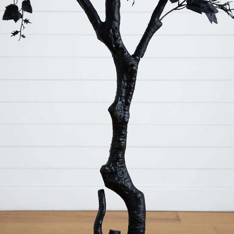 Nearly Natural 7ft Halloween Black Maple Indoor Artificial Tree