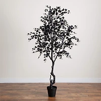 Nearly Natural 7ft Halloween Black Maple Indoor Artificial Tree