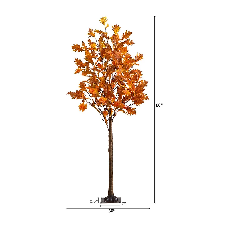 Nearly Natural 5ft Pre-Lit Autumn Maple Lighted Indoor Artificial Tree