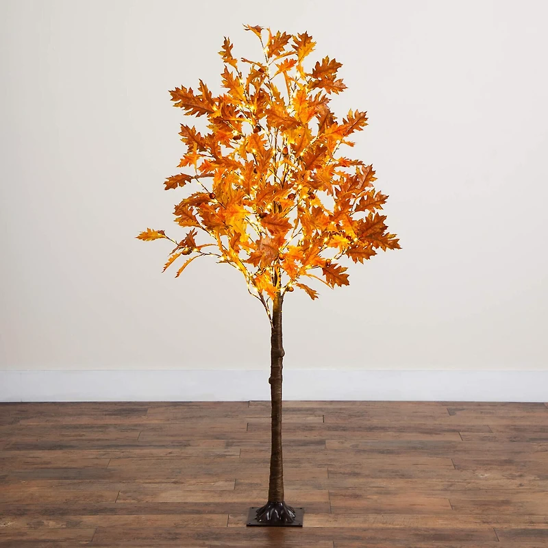 Nearly Natural 5ft Pre-Lit Autumn Maple Lighted Indoor Artificial Tree