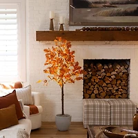Nearly Natural 5ft Pre-Lit Autumn Maple Lighted Indoor Artificial Tree