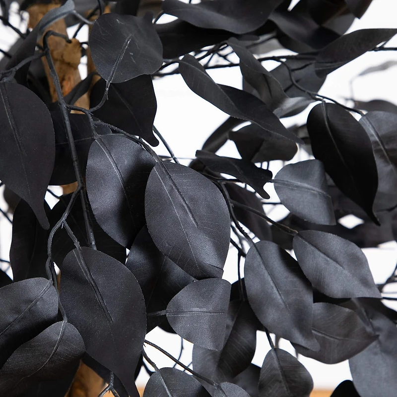 Nearly Natural 4ft Halloween Black Ficus Indoor Artificial Tree