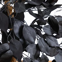 Nearly Natural 4ft Halloween Black Ficus Indoor Artificial Tree