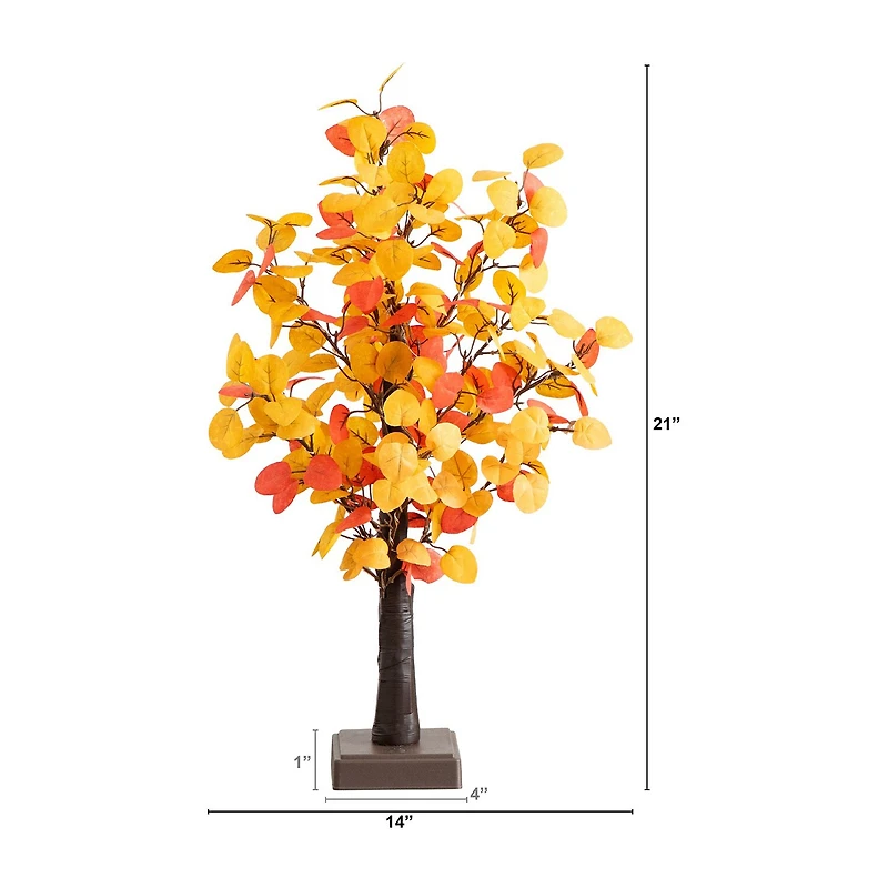 Nearly Natural 21" Pre-Lit Eucalyptus Lighted Indoor 3-pc. Artificial Tree