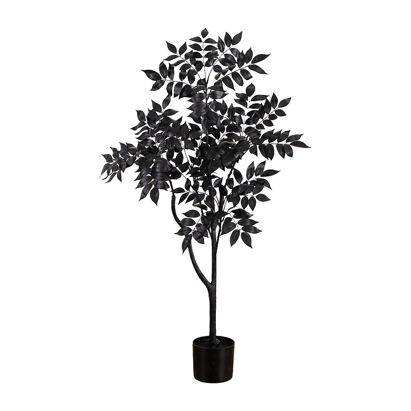 Nearly Natural 4ft Halloween Black Sumac Indoor Artificial Tree