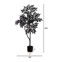 Nearly Natural 4ft Halloween Black Sumac Indoor Artificial Tree