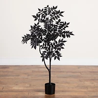 Nearly Natural 4ft Halloween Black Sumac Indoor Artificial Tree
