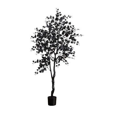 Nearly Natural 6ft Halloween Black Maple Indoor Artificial Tree