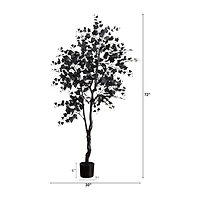 Nearly Natural 6ft Halloween Black Maple Indoor Artificial Tree