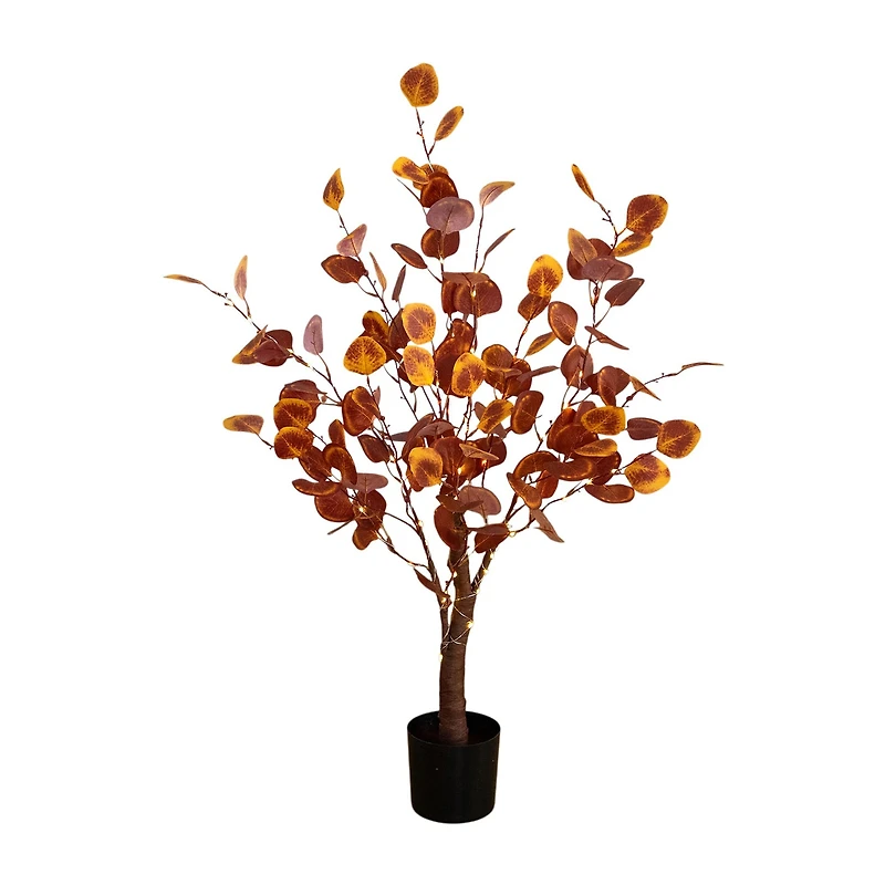 Nearly Natural 3ft Pre-Lit Eucalyptus Fall Lighted Indoor Artificial Tree