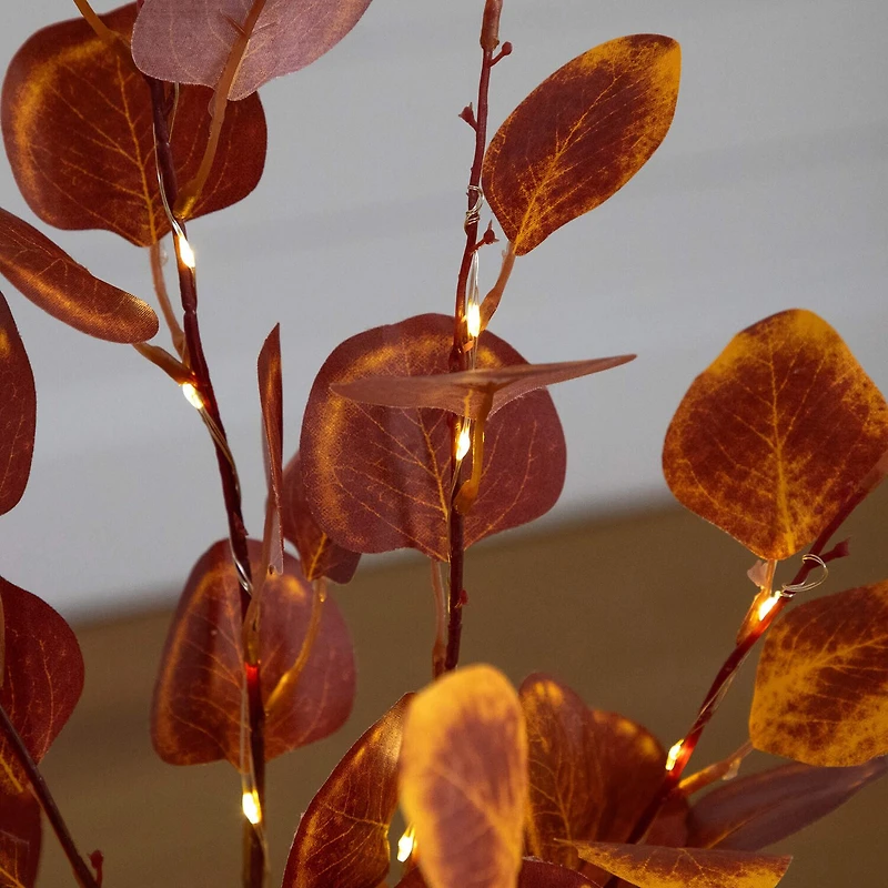 Nearly Natural 3ft Pre-Lit Eucalyptus Fall Lighted Indoor Artificial Tree