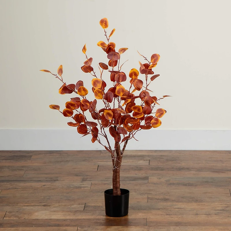 Nearly Natural 3ft Pre-Lit Eucalyptus Fall Lighted Indoor Artificial Tree