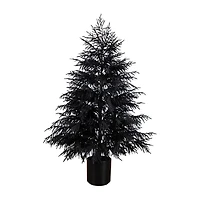 Nearly Natural 6ft Halloween Black Norfolk Pine Indoor Artificial Tree