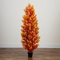 Nearly Natural 5ft Uv Resistant Fall Cedar Indoor Outdoor Artificial Tree