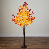 Nearly Natural 5ft Autumn Eucalyptus Lighted Indoor Artificial Tree