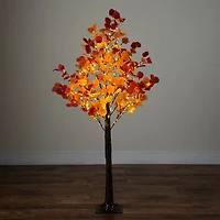 Nearly Natural 5ft Autumn Eucalyptus Lighted Indoor Artificial Tree