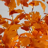 Nearly Natural 7ft Pre-Lit Autumn Maple Fall Lighted Indoor Artificial Tree