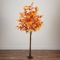 Nearly Natural 7ft Pre-Lit Autumn Maple Fall Lighted Indoor Artificial Tree