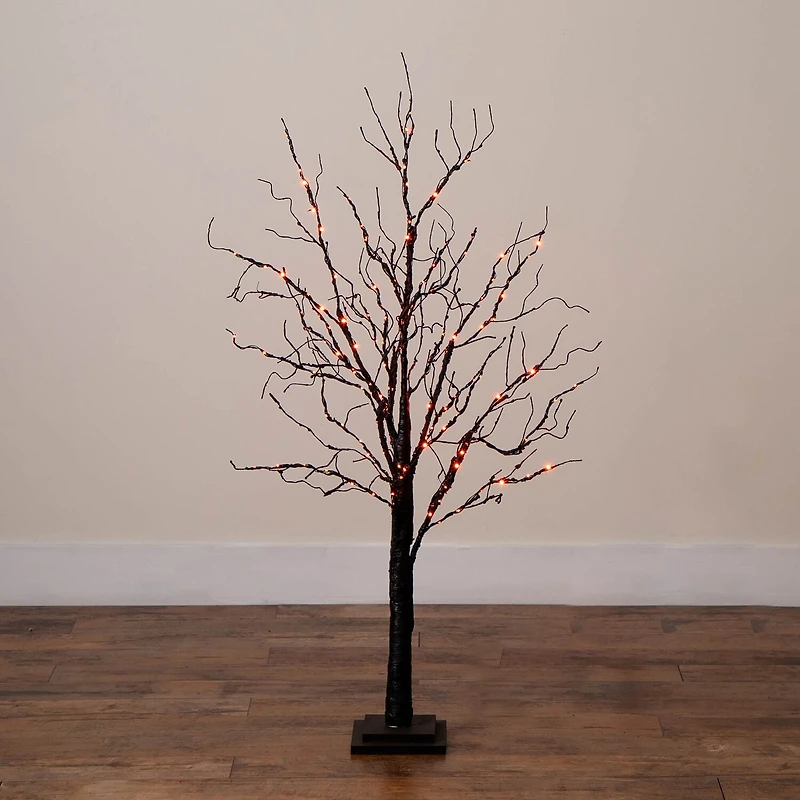 Nearly Natural 4ft Pre-Lit Halloween Twig Lighted Indoor Artificial Tree