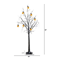 Nearly Natural 5ft Pre-Lit Halloween Pumpkins Lighted Indoor Artificial Tree