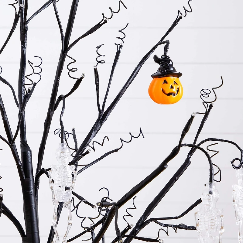 Nearly Natural 5ft Pre-Lit Halloween Pumpkins Lighted Indoor Artificial Tree