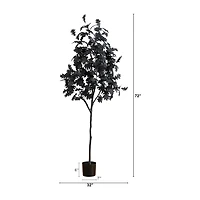 Nearly Natural 6ft Halloween Black Oak Indoor Artificial Tree