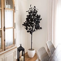 Nearly Natural 6ft Halloween Black Oak Indoor Artificial Tree