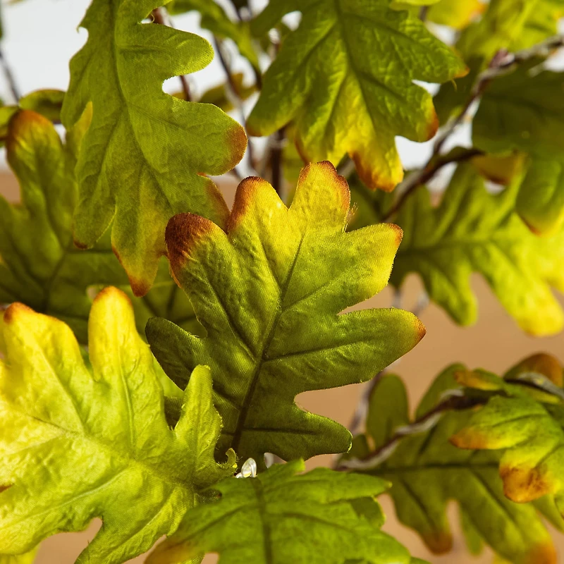 Nearly Natural 4ft Pre-Lit Green Autumn Oak Lighted Indoor Artificial Tree