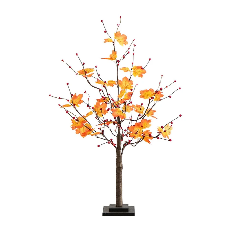 Nearly Natural 3ft Autumn Maple Fall Lighted Indoor Artificial Tree