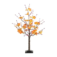 Nearly Natural 3ft Autumn Maple Fall Lighted Indoor Artificial Tree