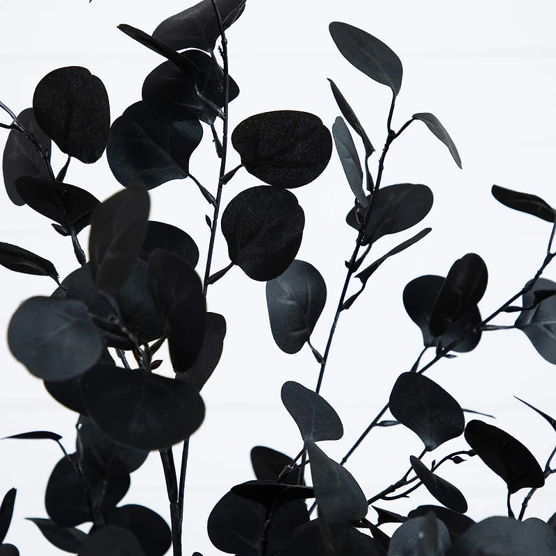 Nearly Natural 5ft Halloween Black Eucalyptus Indoor Artificial Tree