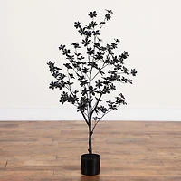 Nearly Natural 4ft Black Enkianthus Indoor Artificial Tree