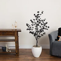 Nearly Natural 4ft Black Enkianthus Indoor Artificial Tree