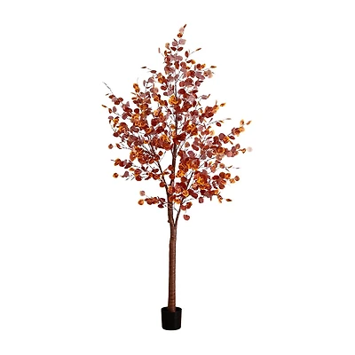 Nearly Natural 9ft Pre-Lit Autumn Eucalyptus Lighted Indoor Artificial Tree