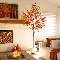 Nearly Natural 9ft Pre-Lit Autumn Eucalyptus Lighted Indoor Artificial Tree