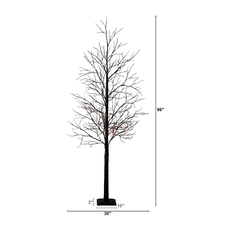 Nearly Natural 8ft Pre-Lit Halloween Twig Lighted Indoor Artificial Tree