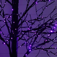 Nearly Natural 8ft Pre-Lit Halloween Twig Lighted Indoor Artificial Tree