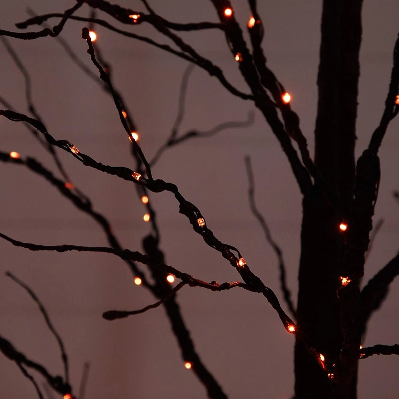 Nearly Natural 8ft Pre-Lit Halloween Twig Lighted Indoor Artificial Tree