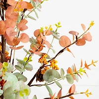 Nearly Natural 3ft Pre-Lit Autumn Eucalyptus Lighted Indoor Artificial Tree