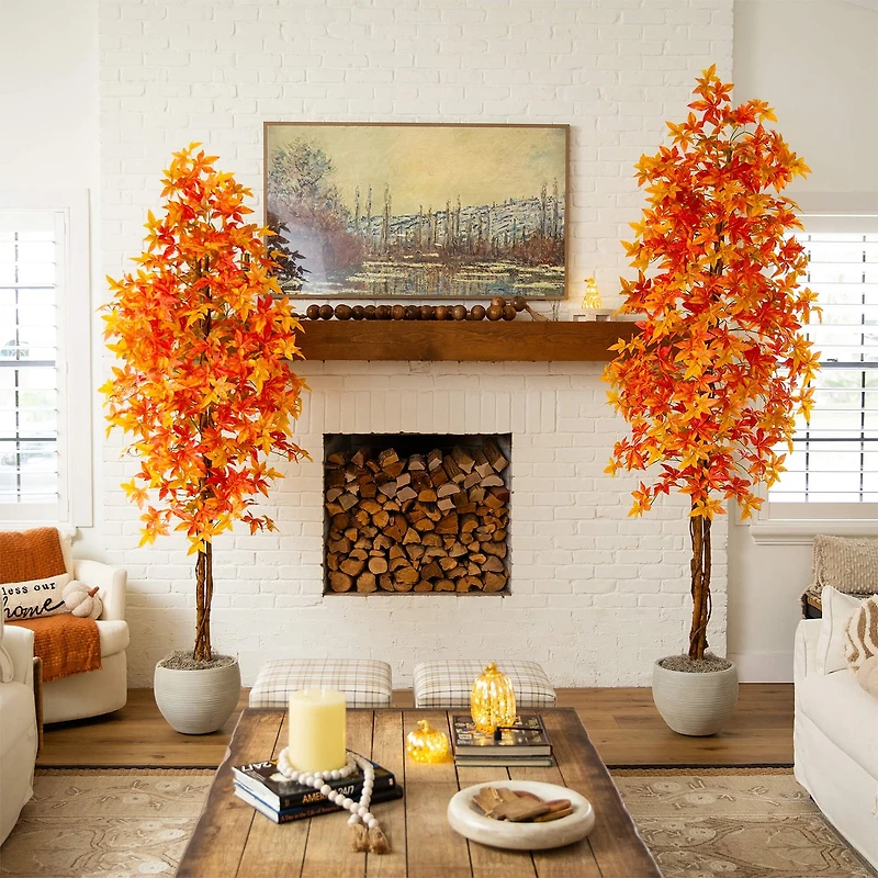 Nearly Natural 9ft Deluxe Maple Fall Indoor Artificial Tree