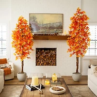 Nearly Natural 9ft Deluxe Maple Fall Indoor Artificial Tree