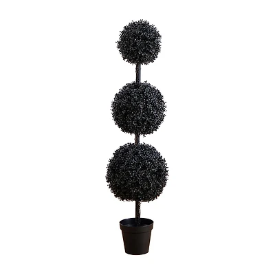 Nearly Natural 5ft Uv Black Boxwood Ball Topiary In/Out Indoor Outdoor Artificial Tree