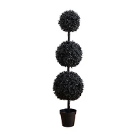 Nearly Natural 5ft Uv Black Boxwood Ball Topiary In/Out Indoor Outdoor Artificial Tree