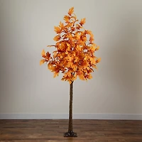 Nearly Natural 8ft Pre-Lit Autumn Maple Lighted Indoor Artificial Tree