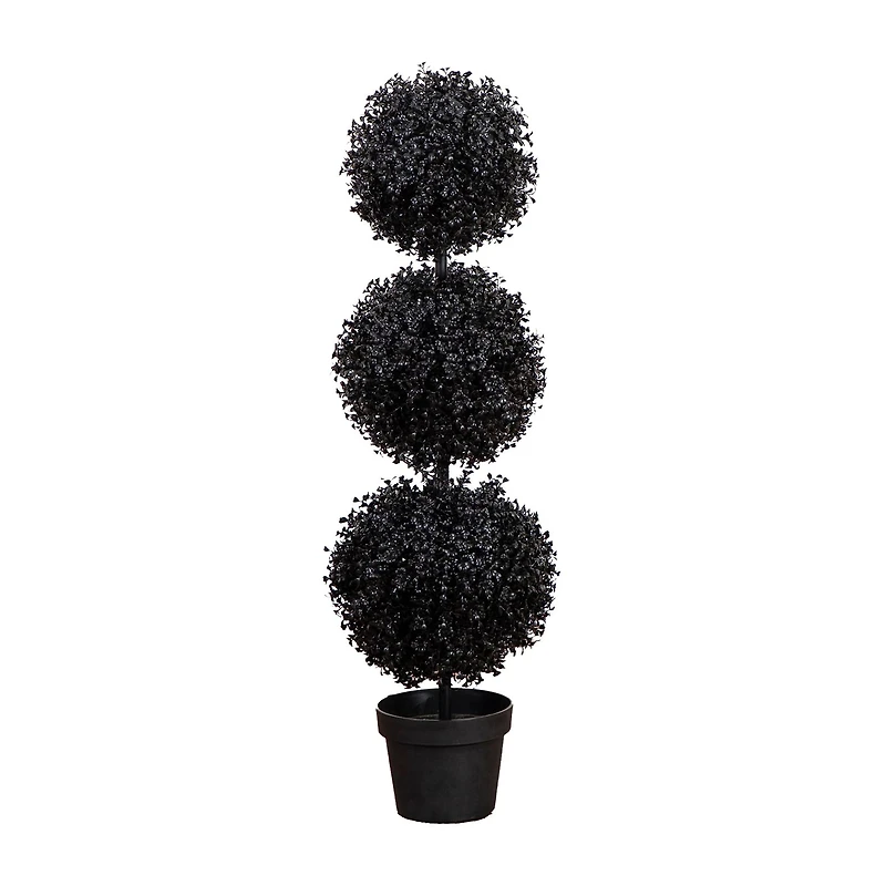 Nearly Natural 3ft Uv Black Boxwood Topiary In/Out Indoor Outdoor Artificial Tree